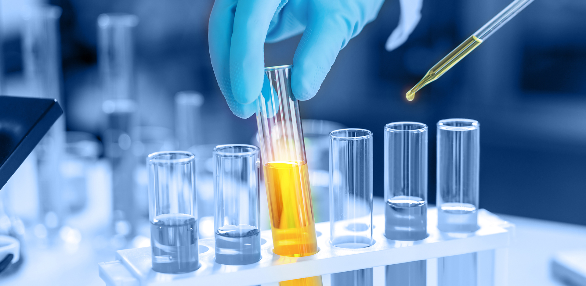 Chemical production testing environment managed through Syspro ERP for quality and safety.